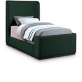 Color_Green Size_Twin -- Oliver Green Boucle Fabric Upholstered Twin Bed IMAGE 1