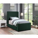  Color_Green  Size_Twin  -- Oliver Green Boucle Fabric Upholstered Twin Bed IMAGE 2