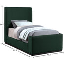  Color_Green  Size_Twin  -- Oliver Green Boucle Fabric Upholstered Twin Bed IMAGE 9