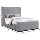 Meridian Oliver Grey Boucle Fabric Full Bed (3 Boxes) IMAGE 9