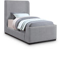 Color_Grey Size_Twin -- Oliver Grey Boucle Fabric Upholstered Twin Bed IMAGE 1