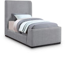  Color_Grey  Size_Twin  -- Oliver Grey Boucle Fabric Upholstered Twin Bed IMAGE 1