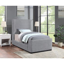  Color_Grey  Size_Twin  -- Oliver Grey Boucle Fabric Upholstered Twin Bed IMAGE 2