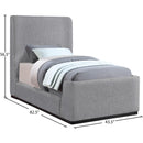  Color_Grey  Size_Twin  -- Oliver Grey Boucle Fabric Upholstered Twin Bed IMAGE 9