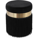  TOV Furniture Melody TOV-OC68211 Tasseled Ottoman - Black IMAGE 2