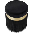  TOV Furniture Melody TOV-OC68211 Tasseled Ottoman - Black IMAGE 3