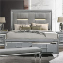  Acme Furniture Truman BD01721CK California King Storage Bed with LED - Powder Grey IMAGE 1