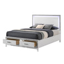  Size_Full -- Haiden BD01743F Full Storage Bed with LED - White IMAGE 1