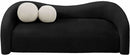 186Black-S Kali 86" Faux Shearling Teddy Fabric Upholstered Sofa