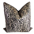 MINI LEOPARD 22x22 PILLOW COVER-BLACK&TAN