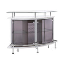  Coaster Furniture Gideon 182235 Curved Glass Top Home Bar Cabinet - White High Gloss IMAGE 1