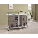  Coaster Furniture Gideon 182235 Curved Glass Top Home Bar Cabinet - White High Gloss IMAGE 4
