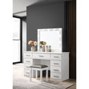  Coaster Furniture Felicity 203507STL Upholstered Vanity Stool - Metallic and Glossy White IMAGE 2