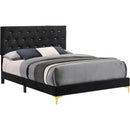  Size_King -- Kendall 224451KE Upholstered Eastern King Panel Bed - Black IMAGE 1