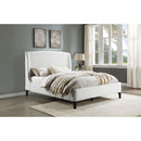  Size_Queen --  Mosby 306020Q Upholstered Queen Wingback Bed - Snow IMAGE 10