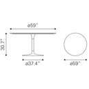  Zuo Metropolis 109451 Dining Table (60") - Grey & Silver IMAGE 9
