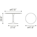  Zuo Metropolis 109445 Dining Table - Grey & Silver IMAGE 9