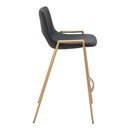  Zuo Desi 109552 Counter Stool - Black & Gold IMAGE 2
