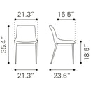  Zuo Magnus 109934 Dining Chair - Slate Grey & Walnut IMAGE 10