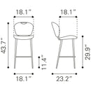  Zuo Terrence 109340 Barstool - Vintage Grey IMAGE 11