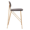  Zuo Georges 109662 Counter Stool - Grey & Gold IMAGE 2