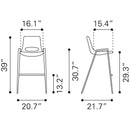  Zuo Desi 109556 Barstool - White & Gold IMAGE 8
