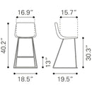  Zuo Adele 109502 Barstool - Orange & Gold IMAGE 10