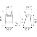  Zuo Desi 109539 Counter Stool - Azure Grey IMAGE 9