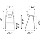  Zuo Desi 109735 Barstool - Beige & Gold IMAGE 8