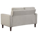  Coaster Furniture Bowen 506786 Upholstered Track Arm Tufted Loveseat - Beige IMAGE 5