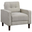  Coaster Furniture Bowen 506787 Upholstered Track Arm Tufted Accent Chair - Beige IMAGE 1