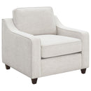  Coaster Furniture Christine 552063 Upholstered Sloped Arm Accent Chair - Beige IMAGE 1