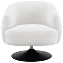  Coaster Furniture Dave 905739 Upholstered Barrel Back Swivel Club Chair - Beige IMAGE 2