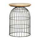  Coaster Furniture Bernardo 935860 Round Wire Frame Side Table - Natural and Gunmetal IMAGE 1