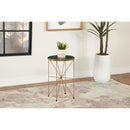  Coaster Furniture Eliska 936061 Round Green Marble Top Accent Side Table - Antique Gold IMAGE 2