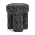  Color_Black -- Larson Black Fabric Upholstered Stool IMAGE 1