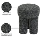  Color_Black -- Larson Black Fabric Upholstered Stool IMAGE 8
