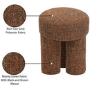  Color_Cognac -- Larson Cognac Fabric Upholstered Stool IMAGE 7