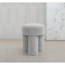 Meridian Larson Grey Polyester Fabric Ottoman/Stool IMAGE 2