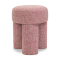  Color_Pink -- Larson Pink Fabric Upholstered Stool IMAGE 1