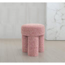  Color_Pink -- Larson Pink Fabric Upholstered Stool IMAGE 2