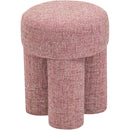  Color_Pink -- Larson Pink Fabric Upholstered Stool IMAGE 3