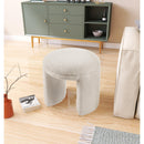  Color_Beige -- Meridian Bowen Faux Shearling Teddy Fabric Upholstered Stool IMAGE 2