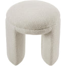  Color_Beige -- Meridian Bowen Faux Shearling Teddy Fabric Upholstered Stool IMAGE 3