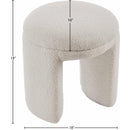  Color_Beige -- Meridian Bowen Faux Shearling Teddy Fabric Upholstered Stool IMAGE 4