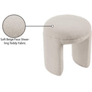 Color_Beige -- Meridian Bowen Faux Shearling Teddy Fabric Upholstered Stool IMAGE 5