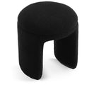  Color_Black -- Bowen Black Faux Shearling Teddy Fabric Upholstered Stool IMAGE 1