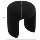  Color_Black -- Bowen Black Faux Shearling Teddy Fabric Upholstered Stool IMAGE 4