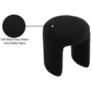  Color_Black -- Bowen Black Faux Shearling Teddy Fabric Upholstered Stool IMAGE 5