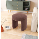  Color_Brown -- Bowen Brown Faux Shearling Teddy Fabric Upholstered Stool IMAGE 2